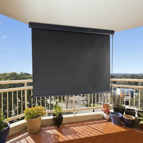 Relaxdays Auvent Perpendiculaire, 250x160 Cm, Protection Solaire, Privée, Balcon Et Terrasse, Manivelle, Anthracite. 5 Relaxdays Auvent Perpendiculaire, 250x160 Cm, Protection Solaire, Privée, Balcon Et Terrasse, Manivelle, Anthracite. – Image 3