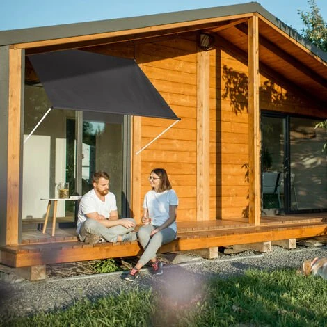 Relaxdays Auvent Rétractable, Occultant, Pour Fenêtres, Protection Contre Rayons UV, Avec Câble Tailles, Anthracite 5 Relaxdays Auvent Rétractable, Occultant, Pour Fenêtres, Protection Contre Rayons UV, Avec Câble Tailles, Anthracite – Image 3