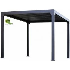 GREEN OUTSIDE Pergola Bioclimatique ACTUAL 3x4m, électrique Avec éclairage LED. Qualité PRO