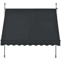Store Banne Téléscopique Acier Polyester 150 X 120 X 200-300 Cm Noir [pro.tec] -Pergola Soldes 31908491 4