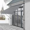 Store Banne Téléscopique Acier Polyester 200 X 120 X 200-300 Cm Gris Ardoise [pro.tec] -Pergola Soldes 31908609 1