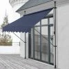 Store Banne Téléscopique Acier Polyester 400 X 120 X 200-300 Cm Bleu Foncé [pro.tec] -Pergola Soldes 31908696 1