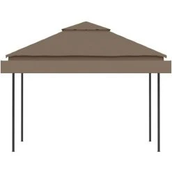 TRUE DEAL Belvédère Et Double Toits étentus 3x3x2,75 M Taupe 180g/m² -Pergola Soldes 31961812 4