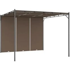 VidaXL Belvédère De Jardin Avec Rideau Latéral 3x3x2,25 M Taupe - Taupe -Pergola Soldes 31975815 2