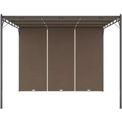 VidaXL Belvédère De Jardin Avec Rideau Latéral 3x3x2,25 M Taupe - Taupe -Pergola Soldes 31975815 3