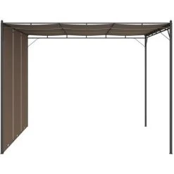 VidaXL Belvédère De Jardin Avec Rideau Latéral 3x3x2,25 M Taupe - Taupe -Pergola Soldes 31975815 4