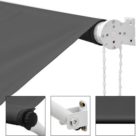 Auvent De Fenêtre Store Abri De Soleil Balcon Anthracite 3,5 X 1,2 M ML-Design 5 Auvent De Fenêtre Store Abri De Soleil Balcon Anthracite 3,5 X 1,2 M ML-Design – Image 3