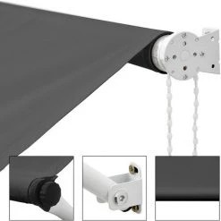 Auvent De Fenêtre Store Abri De Soleil Balcon Anthracite 4,0 X 1,2 M ML-Design -Pergola Soldes 32040598 3