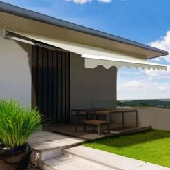 IDMARKET Store Banne Manuel 3,80x3 M écru - Ecru -Pergola Soldes 32100465 3