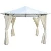 Tonnelle De Jardin Gazebo Tente Pour Extérieur Acier Chillvert Milos 295x295x250 Cm Rideaux Beige -Pergola Soldes 32290186 1