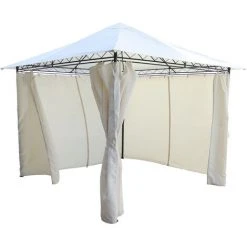 Tonnelle De Jardin Gazebo Tente Pour Extérieur Acier Chillvert Milos 295x295x250 Cm Rideaux Beige 8 Tonnelle De Jardin Gazebo Tente Pour Extérieur Acier Chillvert Milos 295x295x250 Cm Rideaux Beige -Pergola Soldes 32290186 2