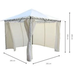 Tonnelle De Jardin Gazebo Tente Pour Extérieur Acier Chillvert Milos 295x295x250 Cm Rideaux Beige 10 Tonnelle De Jardin Gazebo Tente Pour Extérieur Acier Chillvert Milos 295x295x250 Cm Rideaux Beige -Pergola Soldes 32290186 4