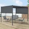 Pergola Fortaleza LED Solaire Acier Polyester 400 X 300 Cm Gris Foncé [en.casa] -Pergola Soldes 32381223 1