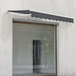 Store Banne Bitonto Avec Manivelle 300 X 250 Cm Gris Foncé [en.casa] -Pergola Soldes 32804681 4