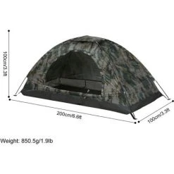 ASUPERMALL Tente De Camping Ultralegere, Tente Portable Monocouche, Anti-Ultraviolets, Camouflage 200 * 100 * 100Cm (Pour 1 Personne) -Pergola Soldes 32923230 5