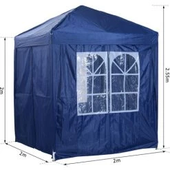 MH Tonnelle Tente De Réception Pliante Anti-UV BALI Bleu Marine -Pergola Soldes 33195547 3