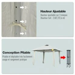 MH Tonnelle Barnum Pop-up VESUVE Crème -Pergola Soldes 33196059 5