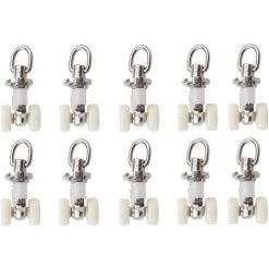 BETTERLIFE 10 Pièces Rouleaux De Rail Planeur De Voie De Rideau Plastique Twin à Roulettes En Alliage D'aluminium