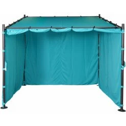 Jeu De 4 Parois Latérales Pour Pergola HHG-927, Parois Latérales De Remplacement 3x3m Polyester ~ Turquoise -Pergola Soldes 33435829 3