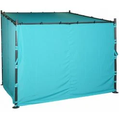 Jeu De 4 Parois Latérales Pour Pergola HHG-927, Parois Latérales De Remplacement 3x3m Polyester ~ Turquoise -Pergola Soldes 33435829 4