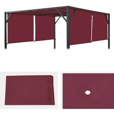HHG Toile De Rechange Pour Toit De Pergola Baia 4x4m ~ Bordeaux 4 HHG Toile De Rechange Pour Toit De Pergola Baia 4x4m ~ Bordeaux – Image 2