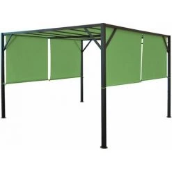 HHG Toile De Rechange Pour Toit De Pergola Baia 3x4m ~ Vert -Pergola Soldes 33531061 3