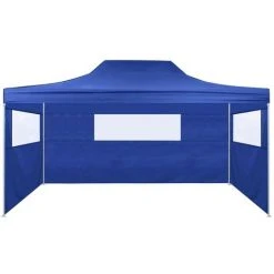 TRUE DEAL Tente De Réception Pliable Avec 3 Parois 3x4 M Acier Bleu 8 TRUE DEAL Tente De Réception Pliable Avec 3 Parois 3x4 M Acier Bleu -Pergola Soldes 33535070 2