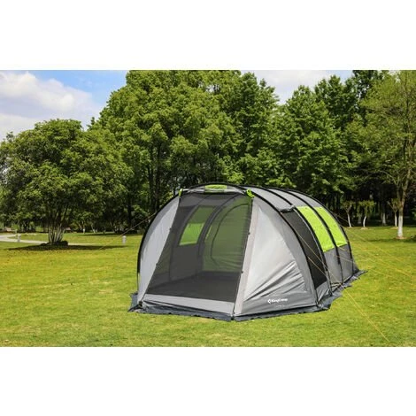 Tente De Camping Familiale Forme Tunnel 4 Places Capri - Kingcamp - Tout Inclus + Sac De Transport - Vert 4 Tente De Camping Familiale Forme Tunnel 4 Places Capri - Kingcamp - Tout Inclus + Sac De Transport - Vert – Image 2
