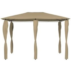 VidaXL Belvédère Avec Revêtement De Poteaux 3x4x2,6 M Taupe 160 G/m² - Taupe -Pergola Soldes 33912583 2