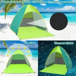 LangRay Beach Mussel, Tente De Plage Très Légère Portable, Abri Soleil Pour 2-3 Personnes, Y Compris Sac De Transport Et Pcs De Tente, Protection UV, Tente De Plage Pour Famille, Plage, Jardin, Camping Vert -Pergola Soldes 33927531 3