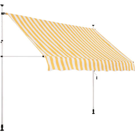 Strattore Auvent Rétractable / Manuel 250 X 120 Cm – Jaune/Blanc 4 Strattore Auvent Rétractable / Manuel 250 X 120 Cm – Jaune/Blanc – Image 2