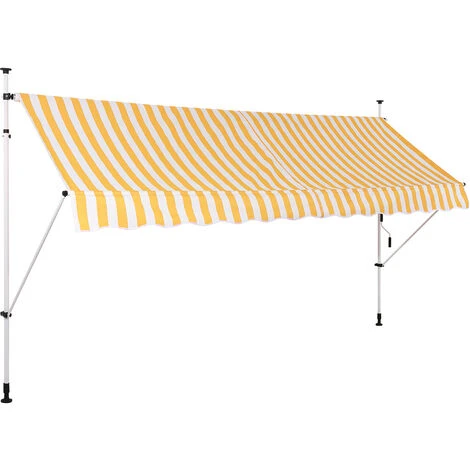 Strattore Auvent Rétractable / Manuel 350 X 120 Cm – Jaune/Blanc 4 Strattore Auvent Rétractable / Manuel 350 X 120 Cm – Jaune/Blanc – Image 2