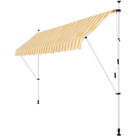 Strattore Auvent Rétractable / Manuel 350 X 120 Cm – Jaune/Blanc 6 Strattore Auvent Rétractable / Manuel 350 X 120 Cm – Jaune/Blanc – Image 4