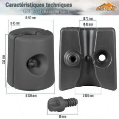 INSTENT® Set De 4 Pieds Pour Tonnelle Avec Diamètre Rond 20-40mm, à Remplir à L'eau Ou Au Sable, Pour Pavillons, Gazebo, Chapiteaux, Tente De Jardin, 22 X 22 X 25 Cm, Couleur Noir 10 INSTENT® Set De 4 Pieds Pour Tonnelle Avec Diamètre Rond 20-40mm, à Remplir à L'eau Ou Au Sable, Pour Pavillons, Gazebo, Chapiteaux, Tente De Jardin, 22 X 22 X 25 Cm, Couleur Noir -Pergola Soldes 34045415 4