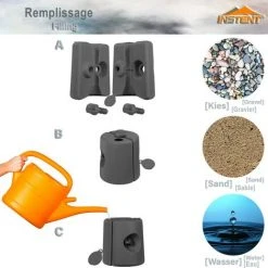 INSTENT® Set De 4 Pieds Pour Tonnelle Avec Diamètre Rond 20-40mm, à Remplir à L'eau Ou Au Sable, Pour Pavillons, Gazebo, Chapiteaux, Tente De Jardin, 22 X 22 X 25 Cm, Couleur Noir 11 INSTENT® Set De 4 Pieds Pour Tonnelle Avec Diamètre Rond 20-40mm, à Remplir à L'eau Ou Au Sable, Pour Pavillons, Gazebo, Chapiteaux, Tente De Jardin, 22 X 22 X 25 Cm, Couleur Noir -Pergola Soldes 34045415 5