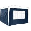 Relaxdays Panneau Latéral De Pavillon De Jardin De 3 X 3 M Lot De 2 Parois Fenêtres Protection Pluie Vent Soleil, Bleu -Pergola Soldes 34091561 1