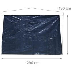 Relaxdays Panneau Latéral De Pavillon De Jardin De 3 X 3 M Lot De 2 Parois Fenêtres Protection Pluie Vent Soleil, Bleu -Pergola Soldes 34091561 3