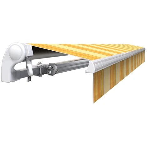 SUNNY INCH ® Store Banne Manuel Monobloc Pour Terrasse - Jaune Rayé - Longueur 2.5 M Et Largeur 2 M - Jaune Rayé 7 SUNNY INCH ® Store Banne Manuel Monobloc Pour Terrasse - Jaune Rayé - Longueur 2.5 M Et Largeur 2 M - Jaune Rayé – Image 5