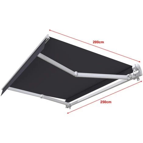 SUNNY INCH ® Store Banne Manuel Monobloc Pour Terrasse - Gris Anthracite - Longueur 2.5 M Et Largeur 2 M - Gris Anthracite 5 SUNNY INCH ® Store Banne Manuel Monobloc Pour Terrasse - Gris Anthracite - Longueur 2.5 M Et Largeur 2 M - Gris Anthracite – Image 3