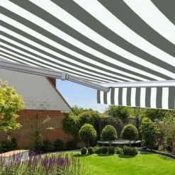 SUNNY INCH ® Store Banne Manuel Monobloc Pour Terrasse - Blanc Gris - Longueur 2.5 M Et Largeur 2 M - Blanc Gris -Pergola Soldes 3409770 2