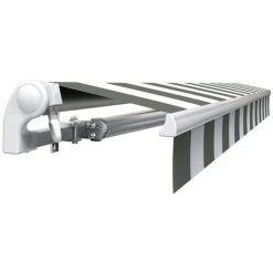 SUNNY INCH ® Store Banne Manuel Monobloc Pour Terrasse - Blanc Gris - Longueur 2.5 M Et Largeur 2 M - Blanc Gris -Pergola Soldes 3409770 5