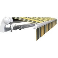 SUNNY INCH ® Store Banne Manuel Monobloc Pour Terrasse - Gris Jaune - Longueur 2.5 M Et Largeur 2 M - Gris Jaune -Pergola Soldes 3409792 5