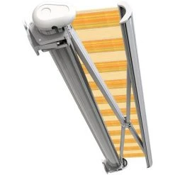 SUNNY INCH ® Store Banne Extérieur Coffre Intégral Motorisé Et Manuel Pour Terrasse - Jaune Rayé - Longueur 3 M Et Largeur 2.5 M - Jaune Rayé -Pergola Soldes 3409796 3