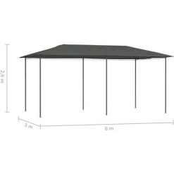 VidaXL Belvédère 3x6x2,6 M Anthracite 160 G/m² - Anthracite 9 VidaXL Belvédère 3x6x2,6 M Anthracite 160 G/m² - Anthracite -Pergola Soldes 34147388 4