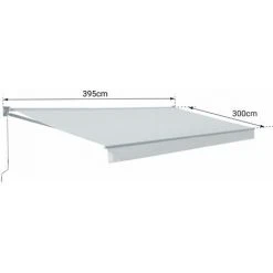 HAPPY GARDEN Store Banne SAULE 3,95 × 3m - Toile Rayée Blanche/grise Et Structure Blanche - Blanc 10 HAPPY GARDEN Store Banne SAULE 3,95 × 3m - Toile Rayée Blanche/grise Et Structure Blanche - Blanc -Pergola Soldes 34289679 4