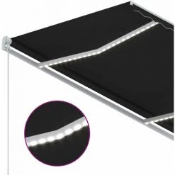 ASUPERMALL Auvent Manuel Retractable Avec LED 300x250 Cm Anthracite 11 ASUPERMALL Auvent Manuel Retractable Avec LED 300x250 Cm Anthracite -Pergola Soldes 34546707 5