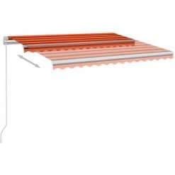 ASUPERMALL Auvent Manuel Retractable Avec LED 300x250 Cm Orange Et Marron -Pergola Soldes 34546730 3