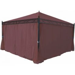 HHG Lot De 4 Côtés Pour Pergola Cadiz, Panneau Latéral De Remplacement 4x4m, Polyester ~ Rouge-brun -Pergola Soldes 34585021 4