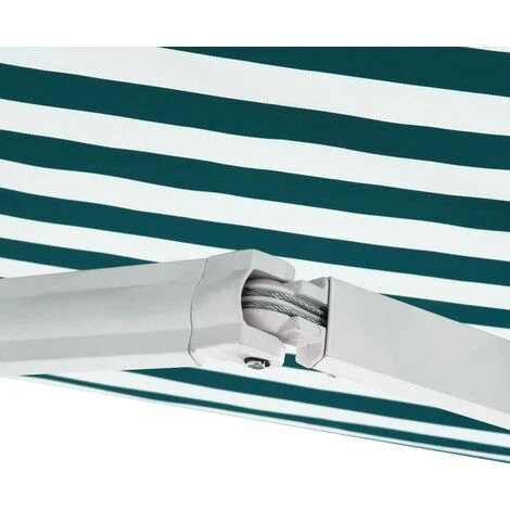 COSTWAY Store Banne De Balcon Rétractable 2,5 X 2M Avec Tissu Résistant Aux UV Et à L'Eau,Cadre En Aluminium Pour Terrasse Rayures Bleues 7 COSTWAY Store Banne De Balcon Rétractable 2,5 X 2M Avec Tissu Résistant Aux UV Et à L'Eau,Cadre En Aluminium Pour Terrasse Rayures Bleues – Image 5