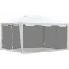 Outsunny Tonnelle Barnum Style Colonial Dim. 4L X 3l X 2,55H M 4 Moustiquaires Blanc Et Noir - Blanc -Pergola Soldes 3463686 1